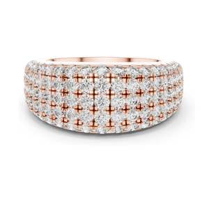 Bague éternité pavée de diamants de laboratoire de 2,28 carats au total pour femme, clarté VVS-VS EF, or 18 carats, 14 carats, 10 carats et argent 925, rose - Product Image 3