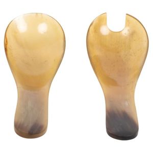 2024 herramientas de servicio de ensalada de cuerno más populares, superventas, cuchara y tenedor de cuerno de Búfalo, utensilios de cocina, vajilla giratoria para ensalada - Product Image 3