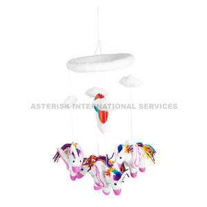 Neutral Elephant Baby <b>Mobile</b> Soft Stuffed Felt Decorations for Baby Crib or <b>Nursery</b> Bed for Boy or Girl - Product Image 2