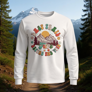 T-shirt à manches longues Last Trail Before the Veil Hiking Nature Bachelorette, T-shirt promotionnel Groovy - Product Image 3
