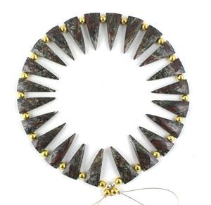 13 \ "Natural ágata jaspe facetado triángulo Briolette cuentas mujer joyería regalo collar piedra cuentas 10x25-11x28 MM - Product Image 1