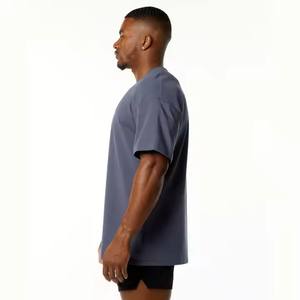 Men's Signature Performance Drop Shoulder <b>T</b>-<b>Shirt</b> 94% Cotton 6% Spandex Fitted <b>Raglan</b> Cut Crew Neck Muted Purple Short <b>Sleeves</b> - Product Image 2