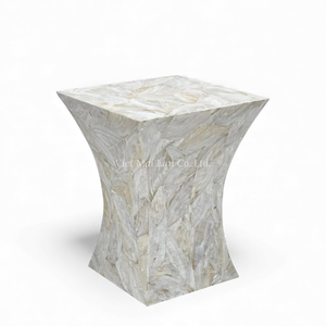 Taburetes Hechos a Mano con Madreperla, Elegantes Muebles de Asiento con Incrustaciones de Concha para Decoración de Hogar de Lujo - Product Image 1