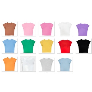 เสื้อยืดแขนสั้นสำหรับผู้หญิงเสื้อครอปท็อปประดับพลอยเทียมธรรมดาเสื้อครอปสำหรับ Y2K คอกลมออกแบบโลโก้ได้ตามต้องการ - Product Image 3