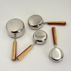 Juego de Repostería Moderno de 4 Piezas de Acero Inoxidable, Incluye Tazas Medidoras de 250 ml, 125 ml, 80 ml y 60 ml, Cuchara con Mango de Madera de Resina - Product Image 5