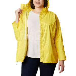 Veste de pluie imperméable en polyester de couleur unie pour femme, style unique, respirante, avec logo tricoté sur le devant, pour l'hiver, style streetwear - Product Image 5