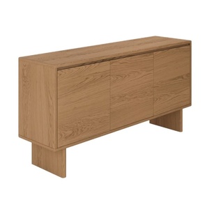 Gabinete de estilo moderno, gabinete de madera maciza, buffet con chapa de madera natural, mesa de buffet de madera - Product Image 4