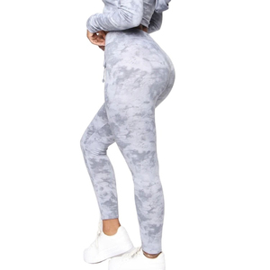 Alta calidad mujeres OEM ODM Rosa Tie-Dye alta cintura Yoga Leggings estiramiento entrenamiento y Fitness correr gimnasio desgaste Pantalones - Product Image 2