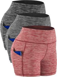 Shorts de sport tendance pour femmes avec nœud et bouton, haute élasticité, coupe ajustée, écologiques, séchage rapide, vêtements de sport pour la remise en forme - Product Image 2