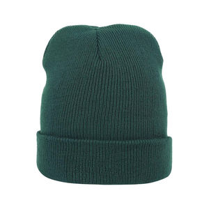 Bonnet en laine mélangée uni avec logo personnalisé, finition de qualité supérieure, design à revers, patch en cuir cousu personnalisé, logo de marque, plage - Product Image 5