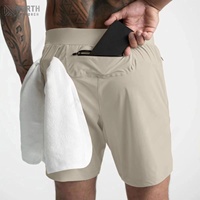 Maillots de bain personnalisés pour hommes, shorts de bain ajustés à séchage rapide de 7 pouces, doublure de compression, poches zippées, taille élastique, maillots de bain