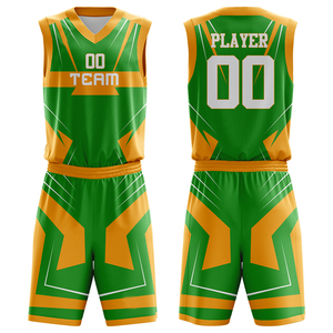Camiseta y pantalones cortos de baloncesto, uniforme de baloncesto por sublimación de secado rápido de poliéster - Product Image 3