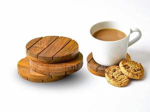 <b>Wooden</b> Coaster Set Durable <b>Table</b> Protection High Quality Eco-Friendly Non-Toxic Customized Printing Designs for Tea <b>Coffee</b> - Product Image 4