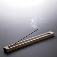 Brûleur d'encens en bois classique de qualité supérieure avec plaque métallique pour une combustion propre et la collecte des cendres, disponible en promotion
