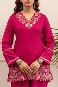 Ensemble de cordon pour femmes avec broderie florale modeste, dernière tendance |   Fournisseur en gros de tenues coordonnées haut et pantalon de créateur - Product Image 5