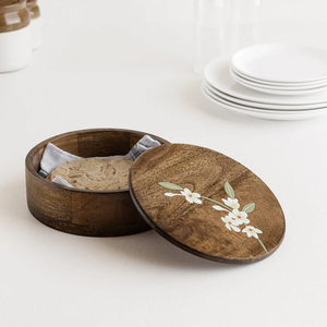 Modern Design Vintage Wooden Chapati <b>Box</b> with Lid Kitchen Gadget <b>for</b> Roti Holder <b>for</b> <b>Presenting</b> Pots - Product Image 4
