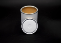 LIMEA FISMA Blanc Diam. Boîtes cylindriques en fer blanc personnalisables de 90 mm avec couvercles à pression/dôme et trou de versement, capacité totale 0,4-1,0 L