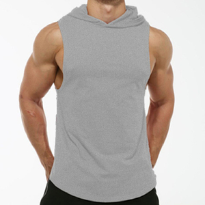 Custom Plus Size Muscle Men's Fitness Hoody Workout <b>Sleeveless</b> <b>Tshirt</b> Gym Tank Top Hoodie 100% Cotton Quick Dry & Breathable - Product Image 4