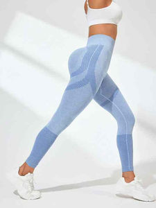 OEM taille moyenne femmes Gym Fitness Leggings cordon de serrage pantalon doux sans couture entraînement Yoga collants avec motif solide vente en gros - Product Image 4