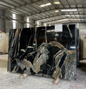 Losa de mármol negro cósmico exótico para elevaciones de lujo para mostradores de Bar escaleras baños cocinas villas apartamentos - Product Image 5