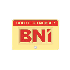 Alfileres de logotipo personalizado de alta calidad Placa de Aleación rectangular grabada BNI rodio plata oro acabado Vietnam accesorios de joyería componentes - Product Image 1