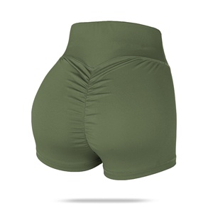 Women's Seamless Ribbed Biker Shorts – High Waist Breathable Nylon Blend Yoga & Workout Shorts, Stretch <b>Gym</b> Fitness Training Sho - Product Image 5