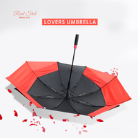 RST grande taille Double couches amour Couples parapluie spécial forme irrégulière fort coupe-vent Golf parapluie