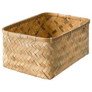 Convenient <b>Bamboo</b> Rectangle <b>Basket</b> Handmade Natural <b>Bamboo</b> Laundry <b>Basket</b> for Storage - Product Image 5