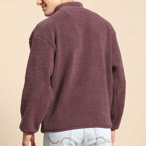 Custom Color Block Stand Collar 1/4 <b>Zip</b> <b>Half</b> Quarter <b>Zip</b> Pullover Sherpa Fleece <b>Sweatshirt</b> <b>Men</b> 2026 - Product Image 2