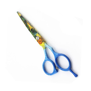 Ciseaux de coupe de cheveux de barbier personnalisés papier enduit métal acier ciseaux de coupe de cheveux de beauté avec repose-doigt réglable - Product Image 1