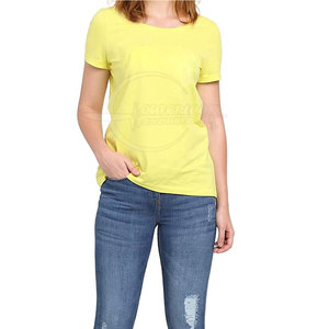 OEM logotipo personalizado Color diseño mujer camiseta venta al por mayor camiseta mujer 100% algodón personalizado cuello redondo - Product Image 6