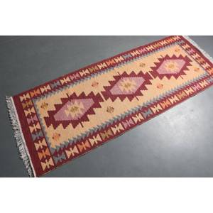 2.6x6.7 ft Rug, <b>Runner</b> Vintage Rug, <b>Red</b> Animal Print Rug - Product Image 1