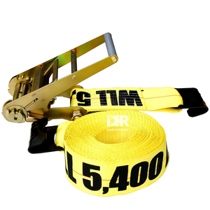 Các Nhà Sản Xuất Tùy Chỉnh 4 Inch Nhiệm Vụ Nặng Nề Ratchet Tie Xuống Dây Đeo Với Móc Phẳng Cho Xe Tải Hàng Hóa Kiểm Soát Tải Dây Đeo - Product Image 1