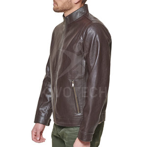 Chaqueta de cuero cálida de invierno informal para hombre Piel de vaca transpirable con revestimiento a un precio razonable - Product Image 2