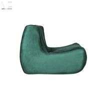 Sofá individual de lujo moderno tapizado en azul para sala de estar con otomana, ideal para venta al por mayor