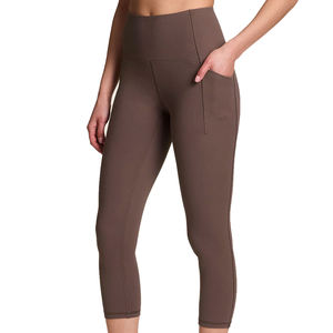 Leggings Capri taille haute pour femmes de qualité supérieure Vente en gros Usine Personnalisable Doux Confortable Tricoté Pantalon De Yoga D'entraînement Décontracté OEM - Product Image 5