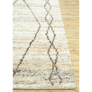 Tapis en polyester noué à la main Zuri Classic Ivory, motifs géométriques et abstraits pour le salon ou le couloir - PKPL-14 - Product Image 4