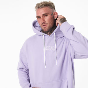 Sweat à capuche en coton Gsm lourd sans ficelle sweat-shirt lourd lettre impression 3d bouffée sweats à capuche surdimensionnés vente en gros - Product Image 3