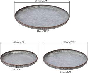 ชุดถาดทรงกลมชุบสังกะสีพร้อมหูจับเชือก สำหรับใช้ในบ้าน โรงแรม บาร์ งานแต่งงาน และโอกาสต่างๆ ดีไซน์ใหม่ สำหรับผู้ซื้อเชิงพาณิชย์ - Product Image 1