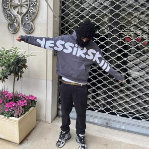 Autumn Herren Retro Hoodie Baumwolle <span class=keywords><strong>American</strong></span> <span class=keywords><strong>Patchwork</strong></span> Bestickter loser Pullover Langarm Langarm Front Casual Hooded Pullover - Product Image 4