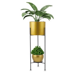 Macetas de flores de lujo para el hogar con soporte Decoración de jardín personalizada Maceta de metal al por mayor Fabricante y exportador - Product Image 5