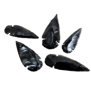 Agate noire naturelle haute pointe de flèche pierre naturelle pierre précieuse Agate de guérison pointes de flèche en cristal grossiste de pointe de flèche de guérison - Product Image 2