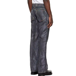 Top tendance respirant hommes pantalons en cuir droit plat uni teint coupe-vent Anti-rides rue grande taille Logo taille adultes - Product Image 2