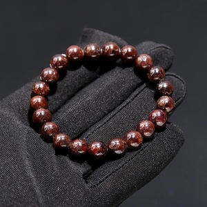 100% Natural Garnet Gemstone <b>Beaded</b> <b>Bracelet</b> 8 mm Smooth Vintage Style Christmas Jewelry for Engagement or Birthday - Product Image 2