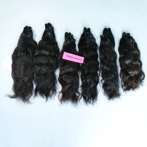 Cutícula India sin procesar alineada 100% Natural Virgin Raw bundle cabello negro mujeres máquina doble trama extensiones de cabello humano - Product Image 3