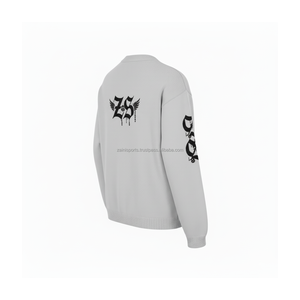 Premium 350 GSM coton polaire sweat doux chaud col rond Logo personnalisé sérigraphié unisexe Streetwear basics sweats - Product Image 4