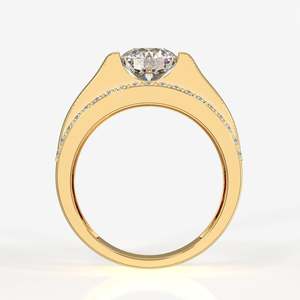 Men's 9k <b>Gold</b> <b>Ring</b> with Lab Grown Diamond Matt Collection - Product Image 3