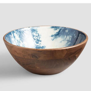 Hot Selling Handmade <b>Mango</b> <b>Wood</b> <b>Bowl</b> with Decorative Enamel Print Perfect for Serving Fruits or Salad in Home and Kitchen - Product Image 6