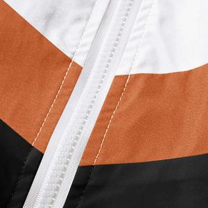 Veste à capuche de haute qualité pour homme, style automne, patchwork, personnalisable, demi-zip, en coton, coupe-vent, col montant, devant - Product Image 2