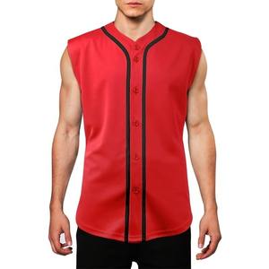Button's Down High Quality <b>Black</b> Sleeveless Baseball Jersey <b>Tank</b> <b>Top</b> Softball Shirt Name Number Printing Sublimation Technique - Product Image 3